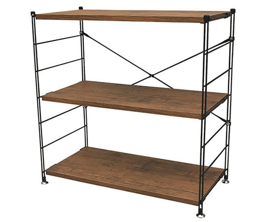 おしゃれ木製棚板 ワイヤーラック 3段 山善 Yamazen Axel アズワン