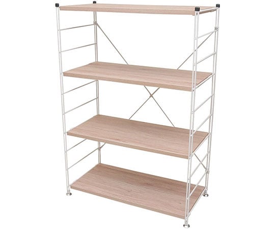 おしゃれ木製棚板 ワイヤーラック 4段 山善 Yamazen Axel アズワン