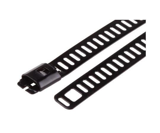 結束バンド 610mm x 7 mm 黒 ポリエステルコーティングしたステンレススチール 1袋（100個入）