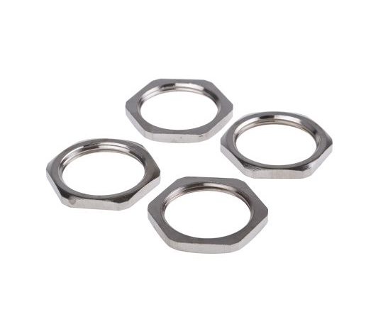 ケーブルグランドロックナット材質：ニッケルめっき真鍮ネジ径 M25 1袋（4個入）