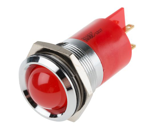 RS PRO Red Indicator, 24 V ac/dc, 22mm Mounting Hole Size, Solder Tab Termination 211-617