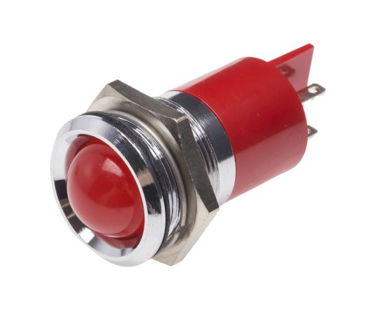 RS PRO Red Indicator, 12 V, 22mm Mounting Hole Size, Solder Tab Termination 211-667