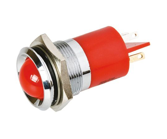 RS PRO Red Indicator, 48 → 65 V dc, 22mm Mounting Hole Size, Tab Termination 212-064