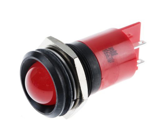 RS PRO Red Indicator, 24 → 36 V dc, 22mm Mounting Hole Size, Tab Termination 212-216