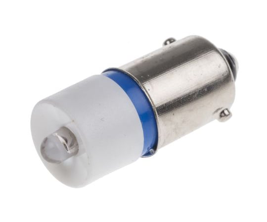 LED Reflector Bulb, BA9s, Blue, Single Chip, 10mm dia., 28V dc 212-496