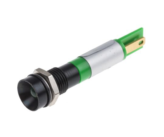 RS PRO Green Indicator, 12 V, 8mm Mounting Hole Size, Solder Tab Termination, IP67 212-531