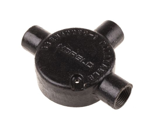 RS PRO T Piece Cable Conduit Fitting, Black 20mm nominal size 228-700