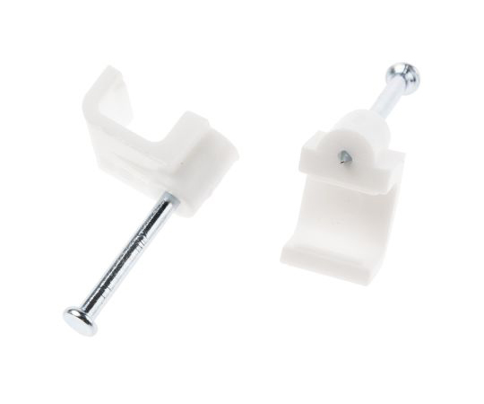 RS PRO Cable Clip White Nail PE Rectangular Cable Clip 233-562