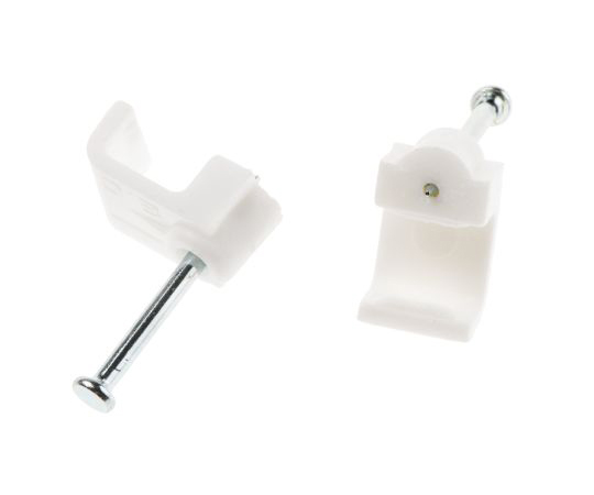 RS PRO Cable Clip White Nail PE Rectangular Cable Clip 233-578