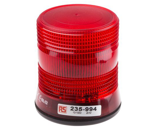 ［Discontinued］RS PRO Red Xenon Beacon, 10 → 100 V dc, Flashing, Surface Mount 235-994