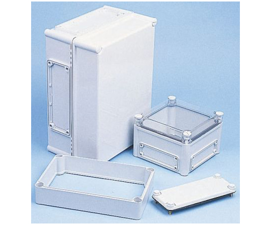 ポリカーボネートケース　ポリカーボネイト　280　x　280　x　180mm　グレー透明