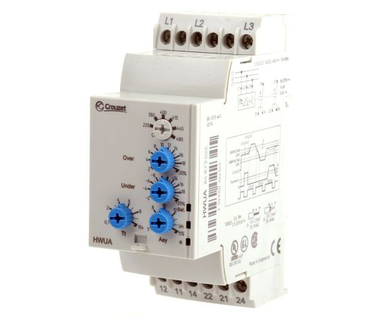 モニタリングリレー　DPDT　220　→　480　V　ac　35mm