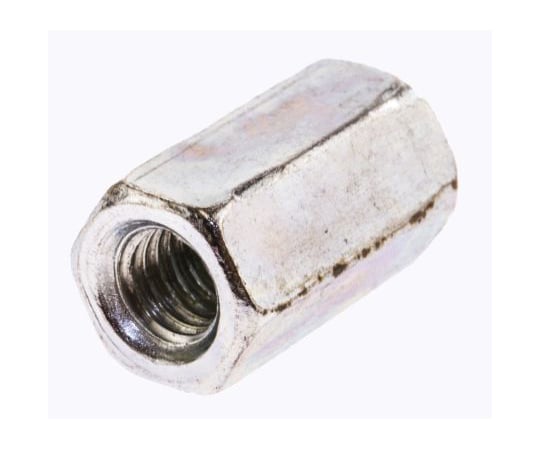 カップリングナット M6 x 18mm 鋼 光沢亜鉛めっき仕上げ 1袋（25個入）