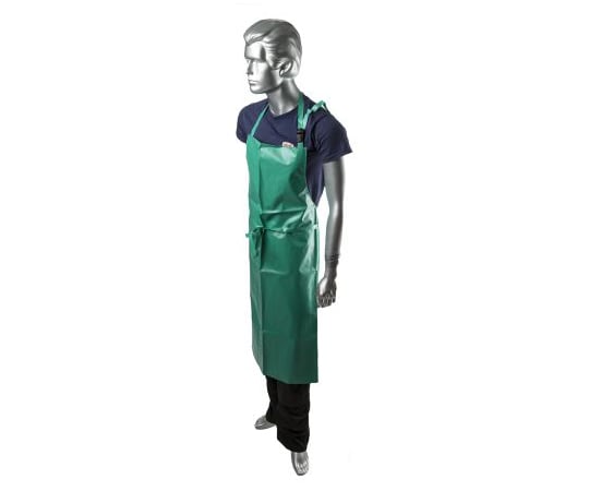 耐薬品エプロン　ユニセックス　耐薬品性　PVC　緑