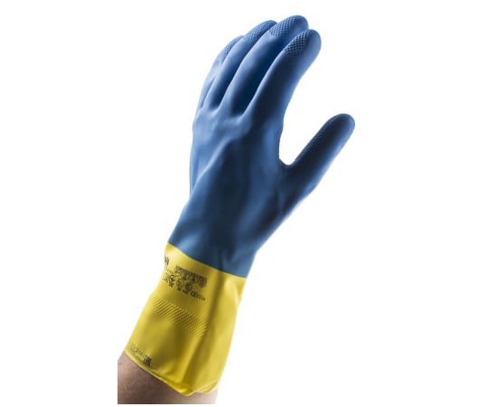 ラテックス手袋 耐薬品性 青 1袋（10組入）