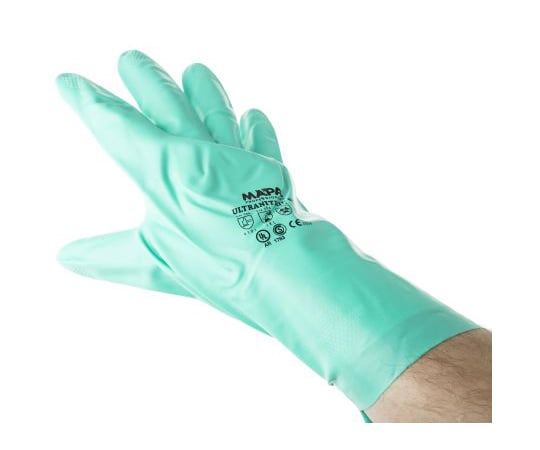 ニトリル手袋 耐薬品性 緑 1袋（12組入）
