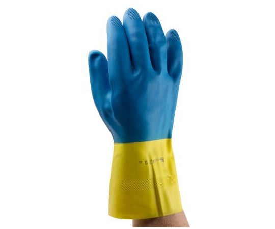 ラテックス手袋 耐薬品性 青 1袋（10組入）