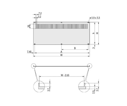ラックパネル　nVent　-　リアパネル　3U　213.02　x　128.4mm