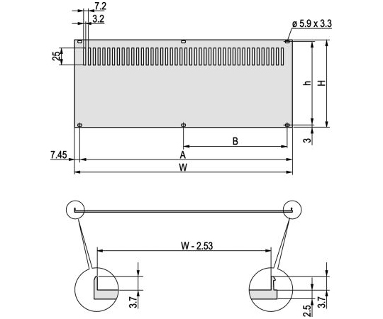 ラックパネル　nVent　-　リアパネル　3U　426.28　x　128.4mm