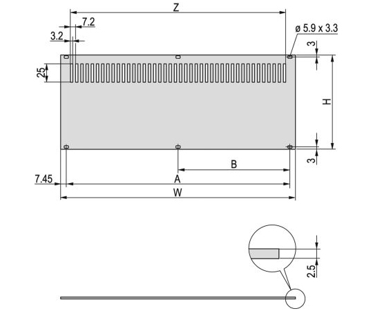 ラックパネル　nVent　-　リアパネル　3U　426.28　x　128.4mm