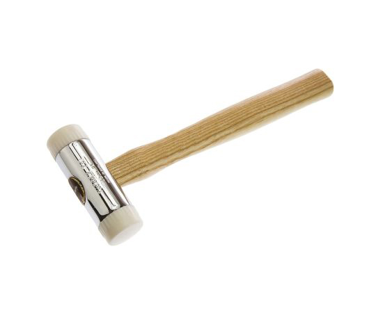 軟質保護膜付きハンマー　450g　丸形　亜鉛クロムめっき　交換可能