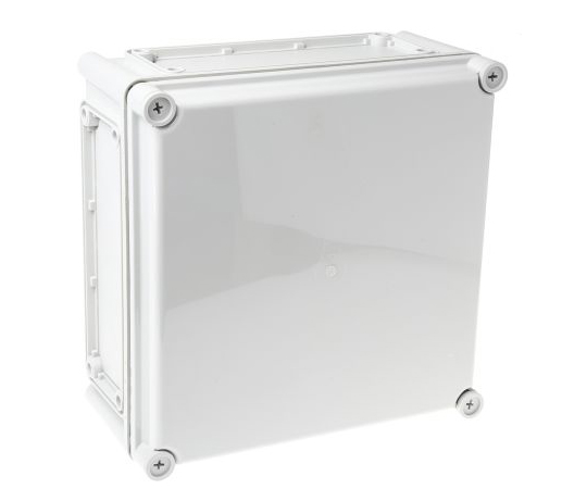 ポリカーボネートケース　取付け部品付　ポリカーボネイト　280　x　280　x　130mm　グレー