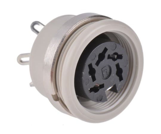 Dinソケット　Socket　5極　パネルマウント