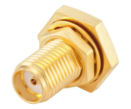 SMAバルクヘッド　パネルマウント　ジャック　ストレート　はんだ