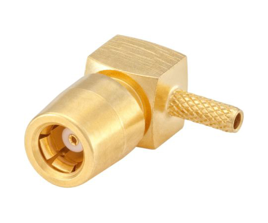 SMBコネクタ　ケーブル取り付け、フランジ取り付けjack　ライトアングル