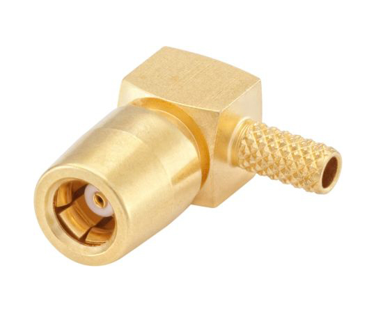 SMBコネクタ　ケーブル取り付け、フランジ取り付けjack　ライトアングル