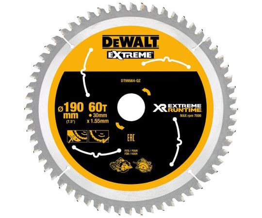 Dewalt　丸のこぎり替刃　刃直径190mm