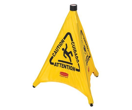 濡れた床転倒注意コーン　Y　黄　762mm　Fabric　Steel