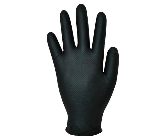ニトリル手袋　耐薬品性　100入り　黒　8　-　M