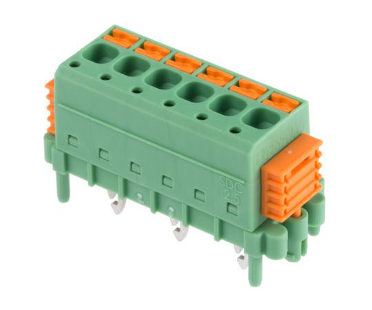 基板用端子台 SDCシリーズ 5mmピッチ 1列 6極 緑 1箱（50個入）