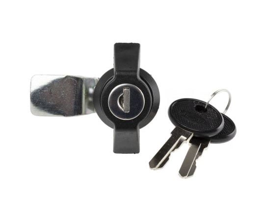 家具用鍵　キャビネット　キーシリンダ　1/4回転ロック　黒