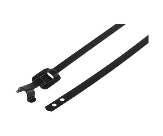 結束バンド 230mm x 5 mm 黒 ポリエステルコーティングしたステンレススチール 1袋（100個入）