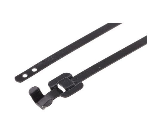 結束バンド 330mm x 5 mm 黒 ポリエステルコーティングしたステンレススチール 1袋（100個入）