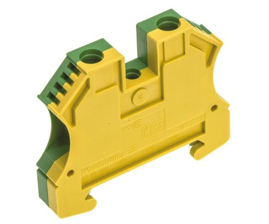 アース端子台　埋め込みネジ　2極　WPE　10　緑　/　黄