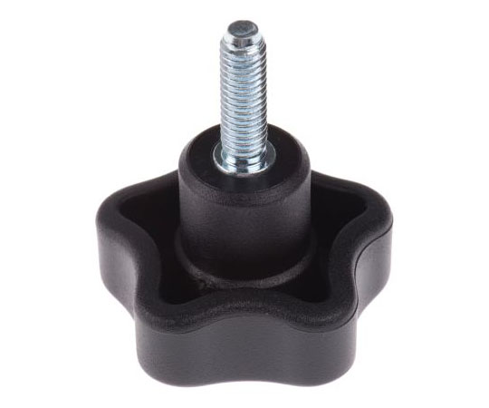 ノブ付ねじ マルチローブ M6 x 20 直径：40mm 黒 1袋（5個入）