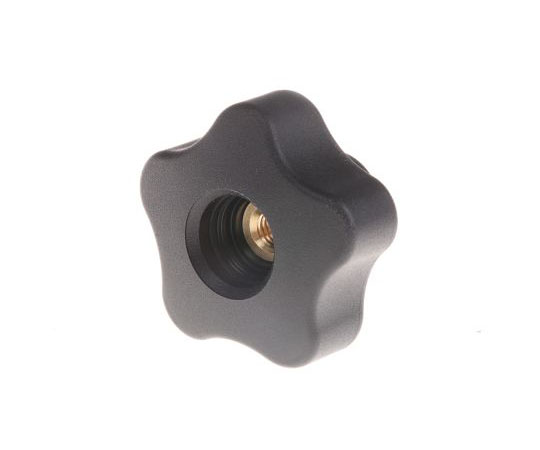 ノブ付ねじ マルチローブ M6 x 18 直径：40mm 黒 1袋（5個入）