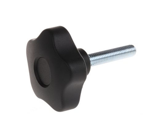 ノブ付ねじ マルチローブ M10 x 50 直径：63mm 黒 1袋（5個入）