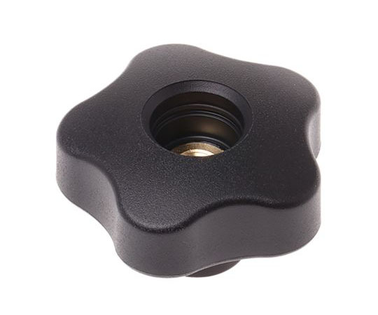 ノブ付ねじ マルチローブ M8 x 20 直径：50mm 黒 1袋（5個入）