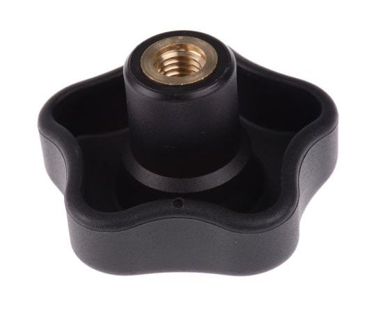 ノブ付ねじ マルチローブ M10 x 26 直径：63mm 黒 1袋（5個入）