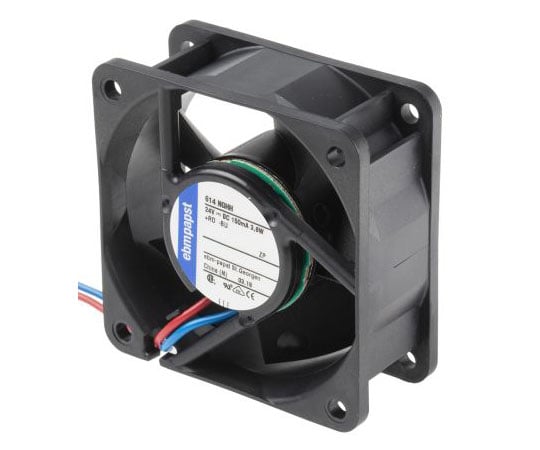 軸流ファン　電源電圧：24　V　dc　60　x　60　x　25.4mm　DC　（600NGシリーズ）　角型