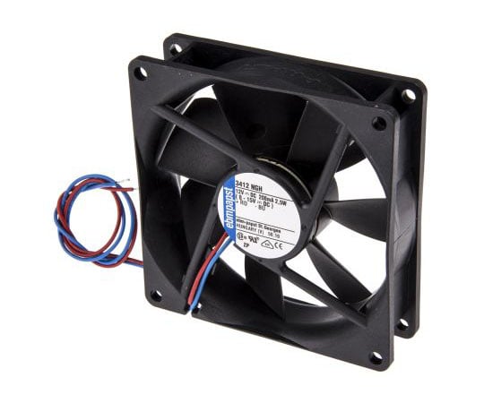 軸流ファン　電源電圧：12　V　dc　92　x　92　x　25.4mm　DC　（3400Nシリーズ）
