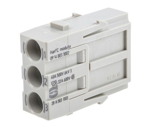 モジュール オス Han-Modularシリーズ,3極 1列 1袋（2個入）