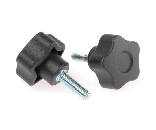 ノブ付ねじ マルチローブ M5 x 16 直径：25mm 黒 1袋（5個入）