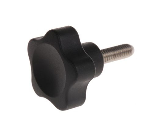 ノブ付ねじ マルチローブ M6 x 20 直径：32mm 黒 1袋（5個入）