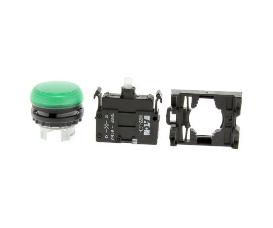 M22ｼﾘｰｽﾞ ﾊﾟｲﾛｯﾄﾗｲﾄﾍｯﾄﾞ 緑 Flush Mount Rear Surface Mount取付 78639218 & M22-L-G+M22-A+M22-LED-G