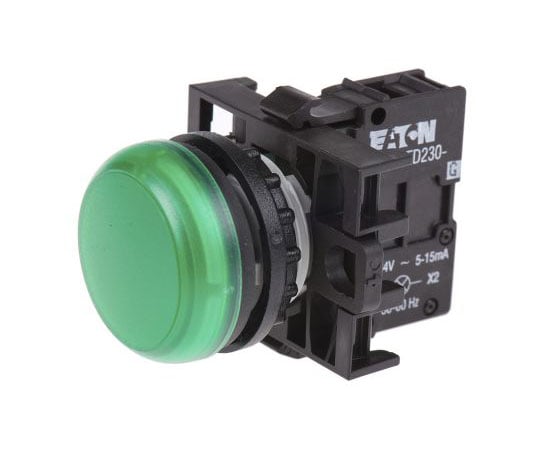 M22ｼﾘｰｽﾞ ﾊﾟｲﾛｯﾄﾗｲﾄﾍｯﾄﾞ 緑 Flush Mount Rear Surface Mount取付 78639223 & M22-L-G+M22-A+M22-LED230-G